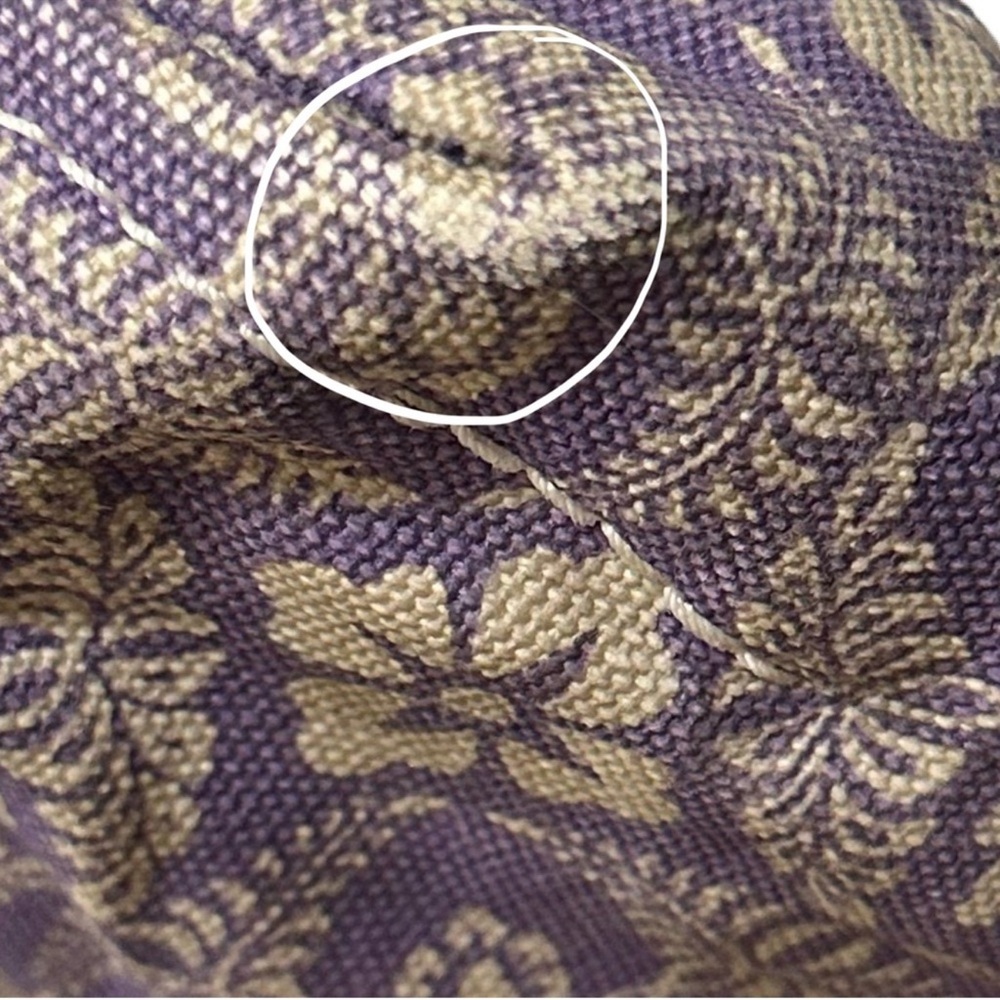 L.L. Bean Boat and Tote rare purple hibiscus pattern - Medium w/ Short straps - Picture 13 of 14